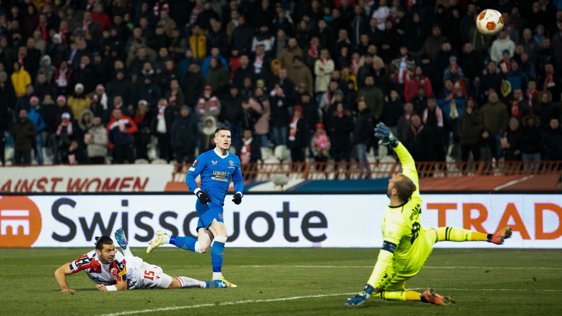 Red Star Belgrade 2-1 Rangers (agg 2-4): Kent strike and McGregor heroics take Gers through