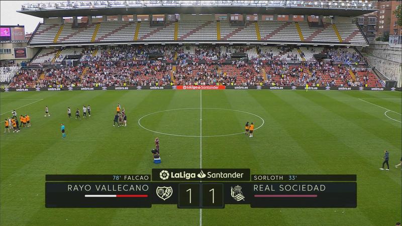 Falcao rescues point for Rayo Vallecano against Real Sociedad