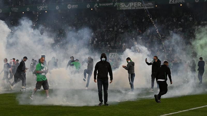 Riot police clash with fans as Saint-Etienne relegated from Ligue 1