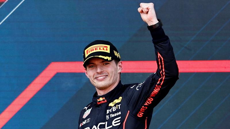 Verstappen wins in Baku to boost title defence as Leclerc limps out