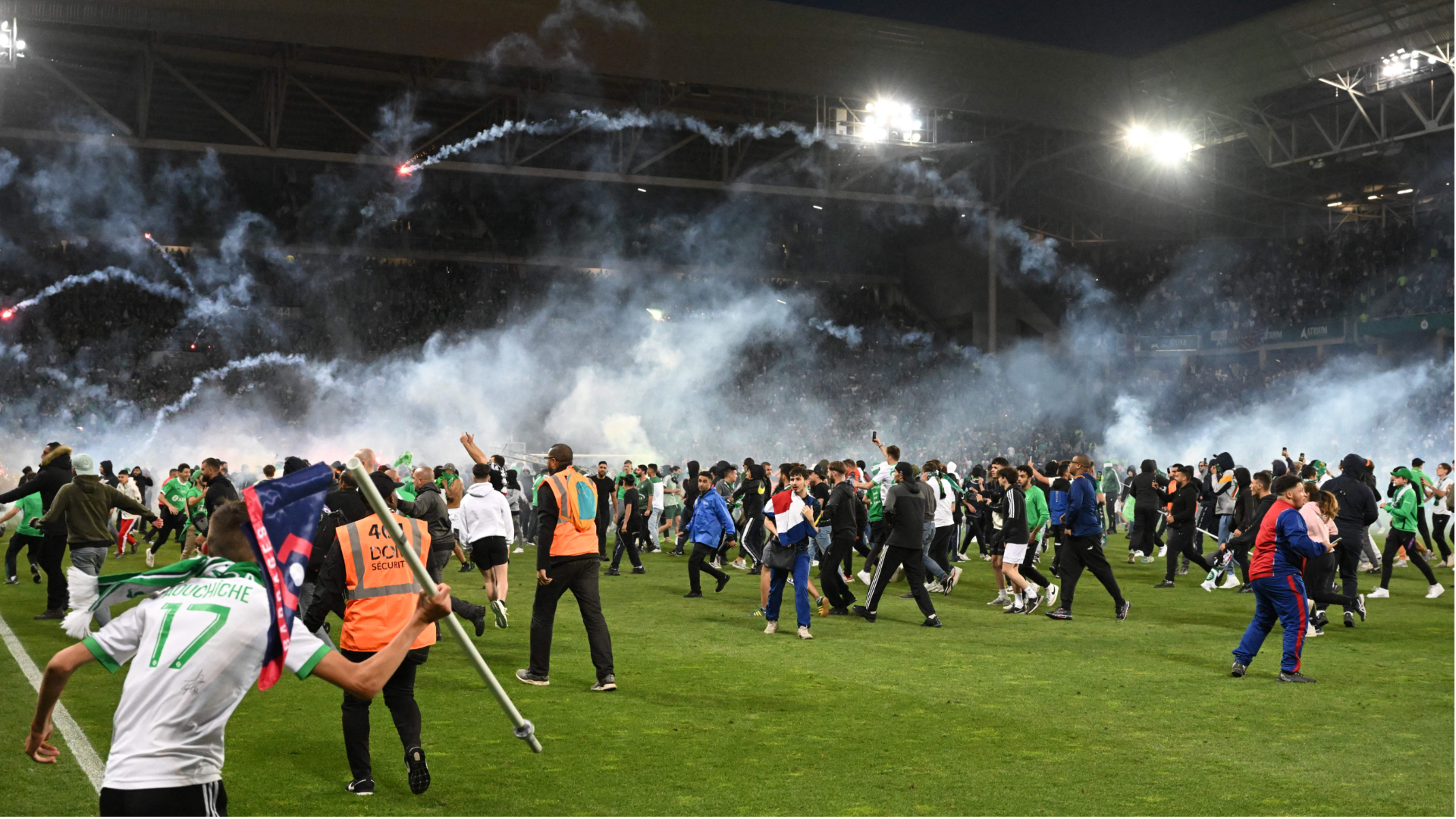 Saint-Etienne docked three-points for crowd chaos