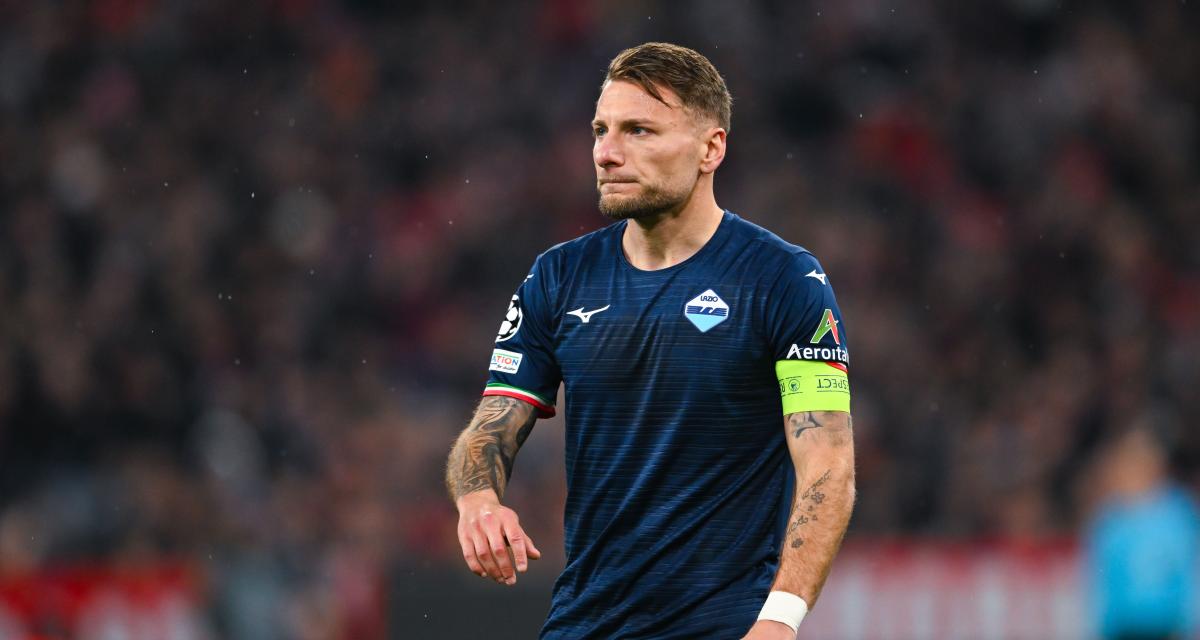 Immobile défendu par la Lazio Rome